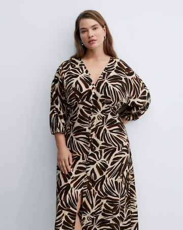 Mango Caludie V-Neck Midi Dress