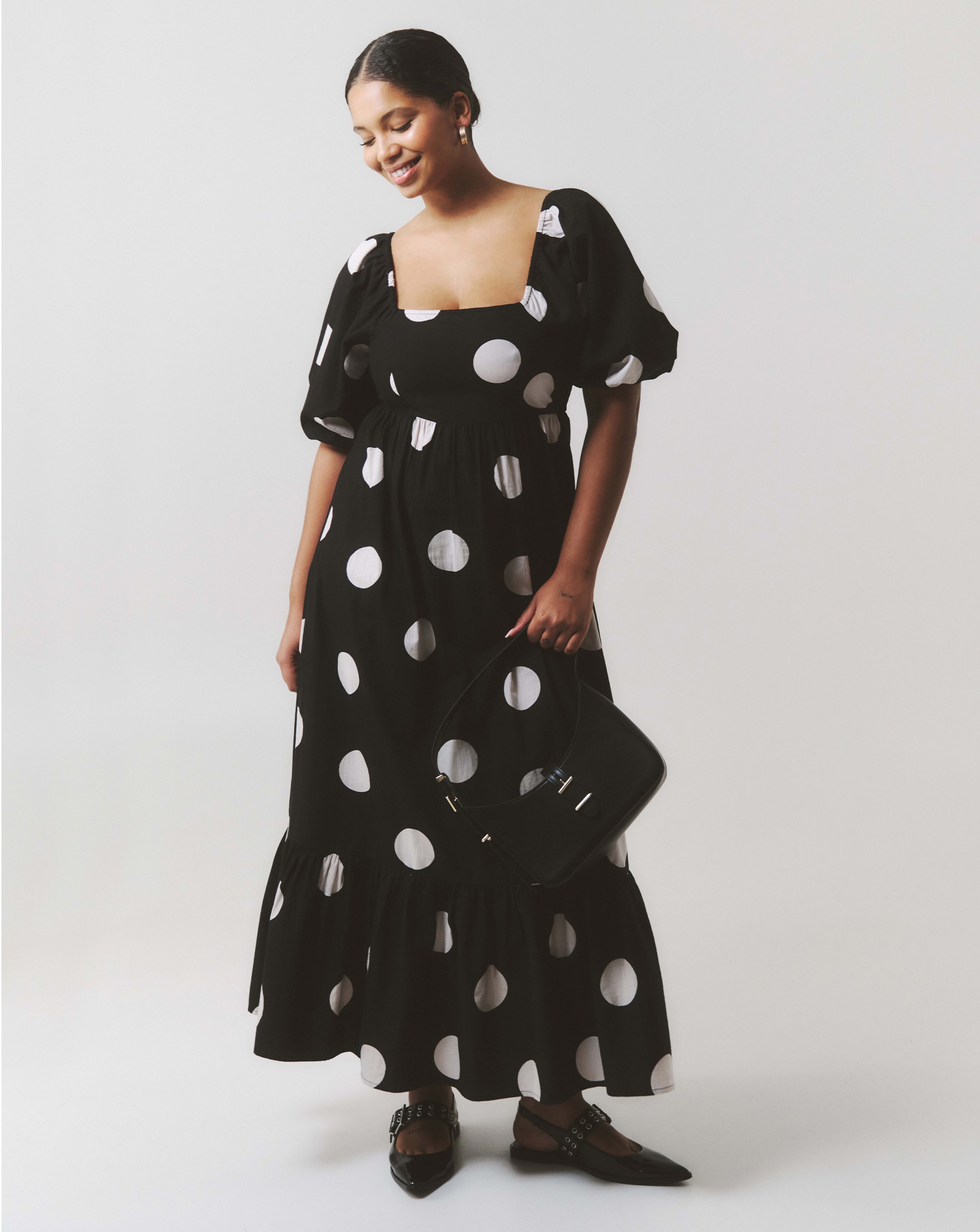 Black & white polka dot dress