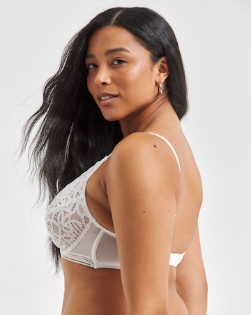 Figleaves Harper Geometric Lace Full Cup Underwired Bra B-G - White