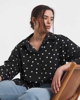 Simply Be Spot Print Long Sleeve Value Shirt