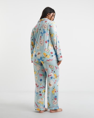 Simply Be Button Through Food Print Pyjama Set