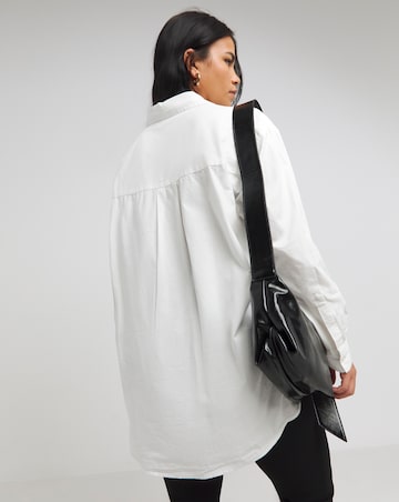 White Relaxed Cotton Poplin Shirt