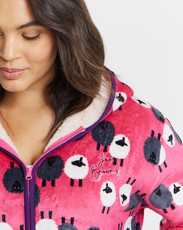 Joe Browns Sheep Print Zip Up Lounge Cardigan