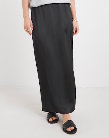 Black Satin Maxi Skirt