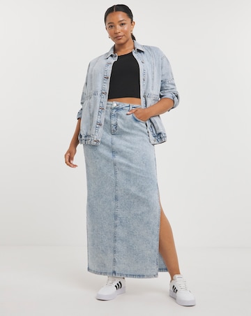 Maxi Side Split Denim Skirt
