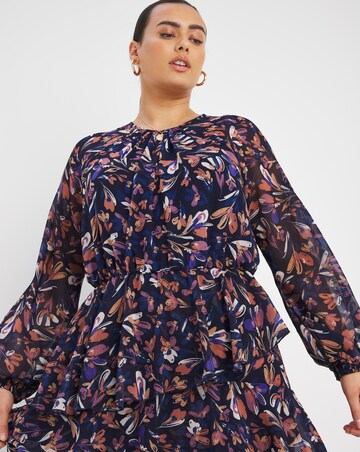 Little Mistress Ruffle Split Maxi Dress