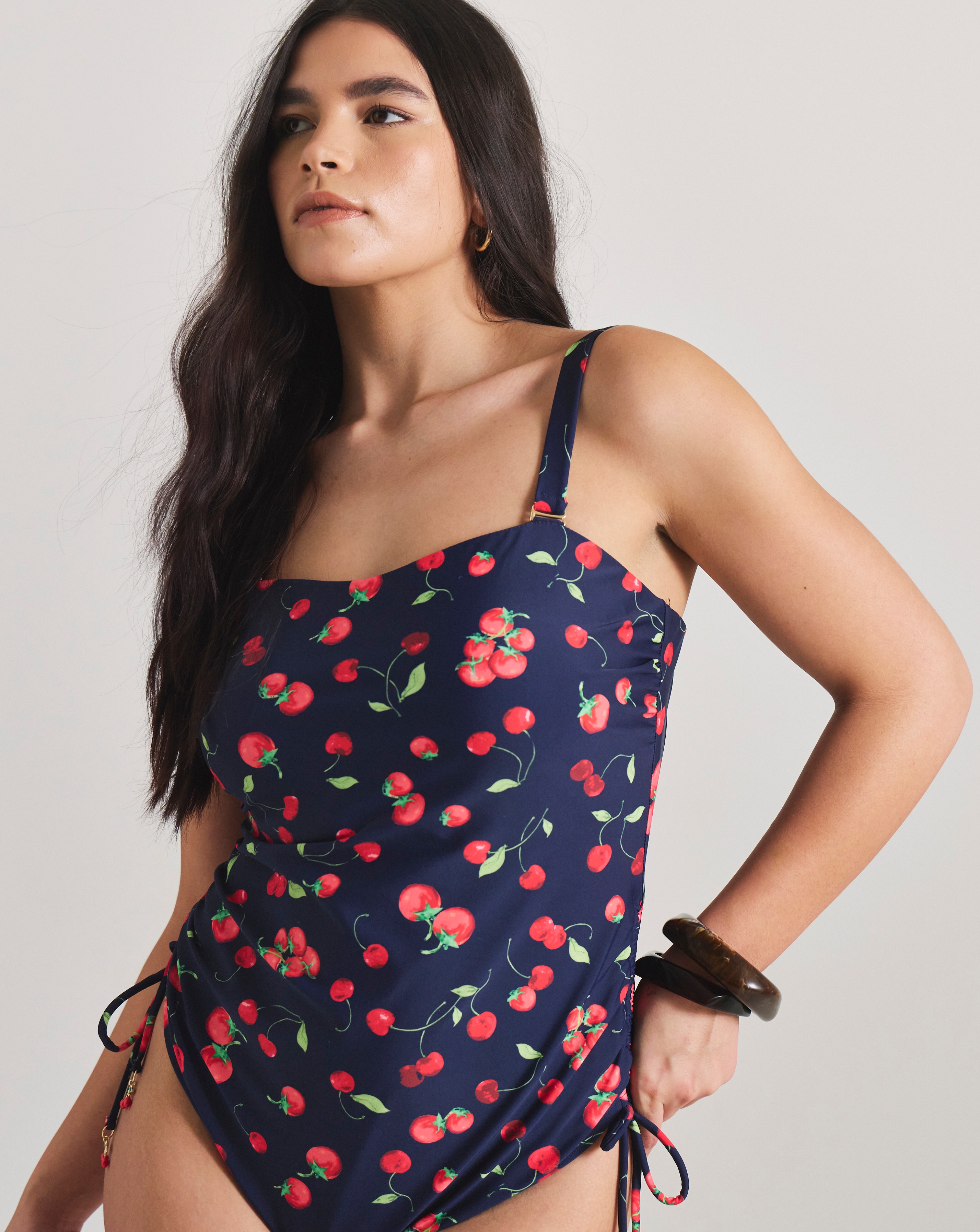 MAGISCULPT Medium Control Cherry Print Adjustable Leg Bandeau