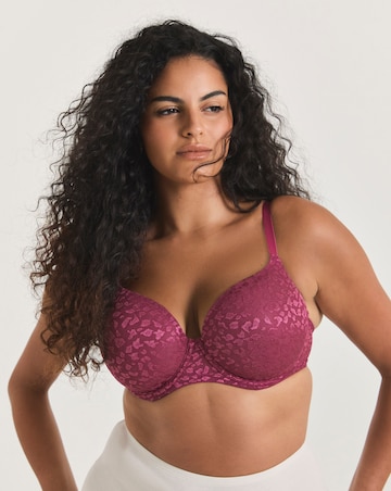 Pretty Secrets (3 Pack) Animal Lace T-Shirt Wired Bras (B-F) Black/Grey/Pink