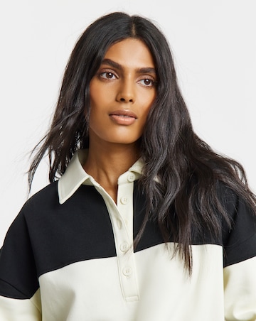 Simply Be Polo Sweat with Stripe Panel to Front