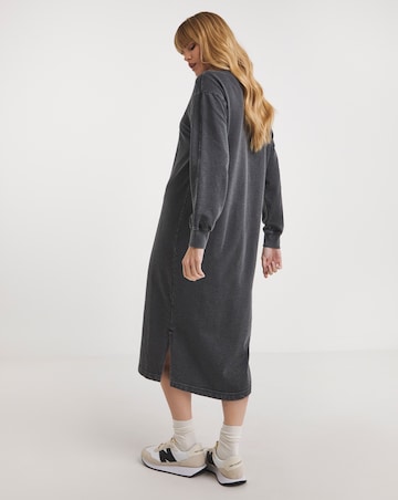 Charcoal Midi Sweatshirt Dress