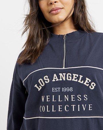 Simply Be Quarter Zip Varsity Legging Lounge Set