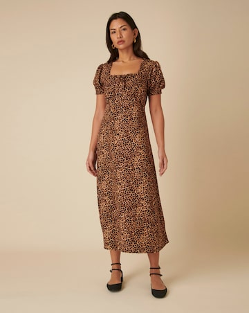 Nobody's Child Prairie Midi Leopard Dress