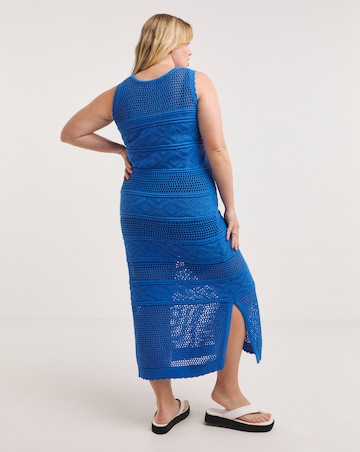 Simply Be Blue Crochet Midaxi Dress