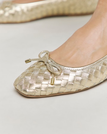 Monaco Woven Leather Ballerinas Wide E Fit