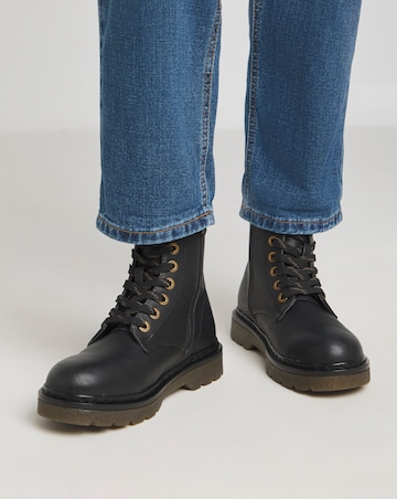 Heavenly Feet Justina Lace Up Chunky Boot Wide E Fit