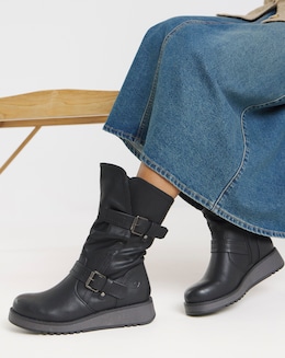 Heavenly Feet Hannah Buckle Boots Ex Wide Fit