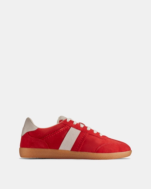 Clarks Stara Walk Red Combi Suede Trainers