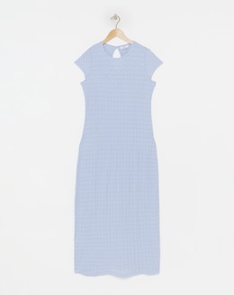 Simply Be Blue Textured Jersey Column Dress
