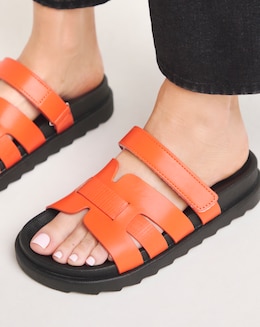 Simply Be Parry Woven Touch and Close Footbed Sandals - Wide Fit (E)