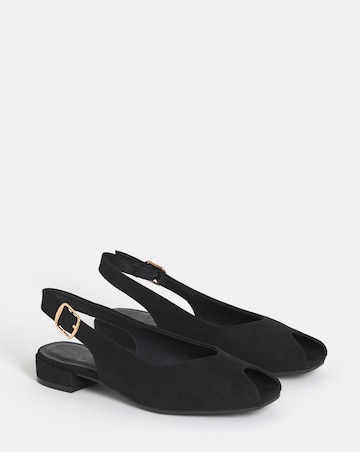 Skylark Flat Peep Toe Slingback Shoes - Extra Wide Fit (EEE)