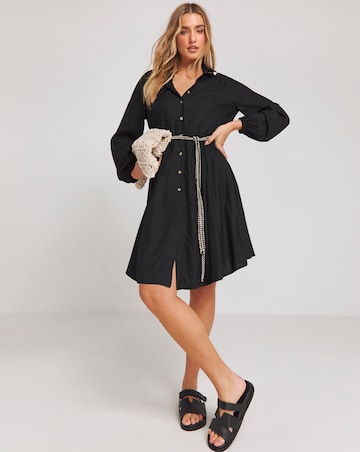 Button Through Shirt Dress With Belt