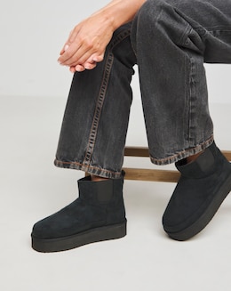 Edith Flatform Warm Lined Chelsea Snug Boots - Wide Fit (E)