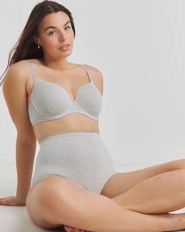 Pretty Secrets (3 Pack) Cotton T-Shirt Wired Bras (B-F) Grey/White/Navy