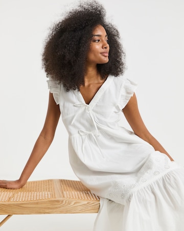 Native Youth Contrast Ruffle Midi Dress