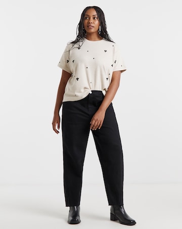 Oatmeal Cut & Sew Diamante Top
