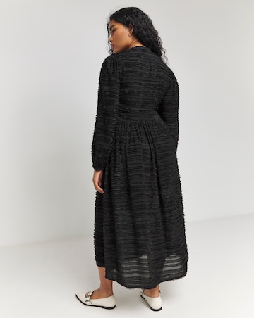 Native Youth Brushed Tonal Stripe Smock Maxi Dress