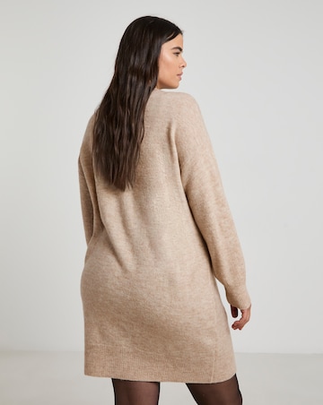 Simply Be Oatmeal Crew Neck Mini Dress