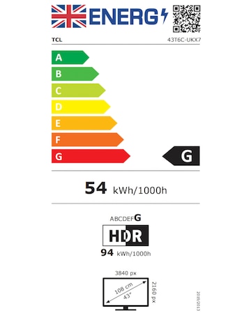 TCL 43T6CUK 43in 4K QLED Fire TV with Freely