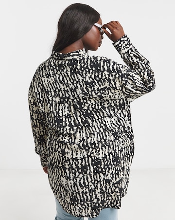 Simply Be Mono Print Crinkle Shirt