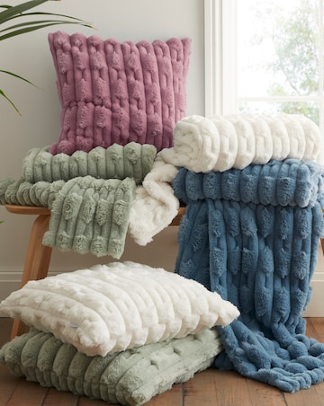 Bianca Carved Faux Fur Throw