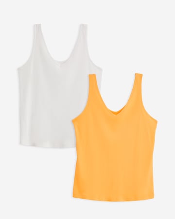 Simply Be White & Orange 2 Pack Multiwear Vests