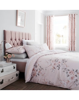 Catherine Lansfield Canterbury Blush Cotton Blend Duvet Cover Set