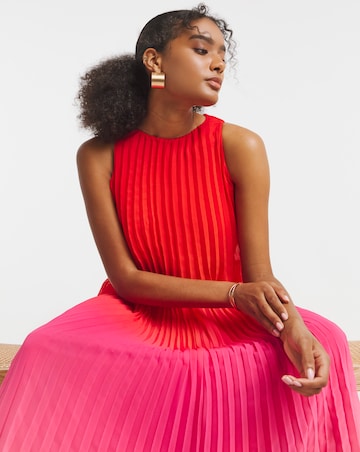Joanna Hope Halter Neck Ombre Pleated Dress