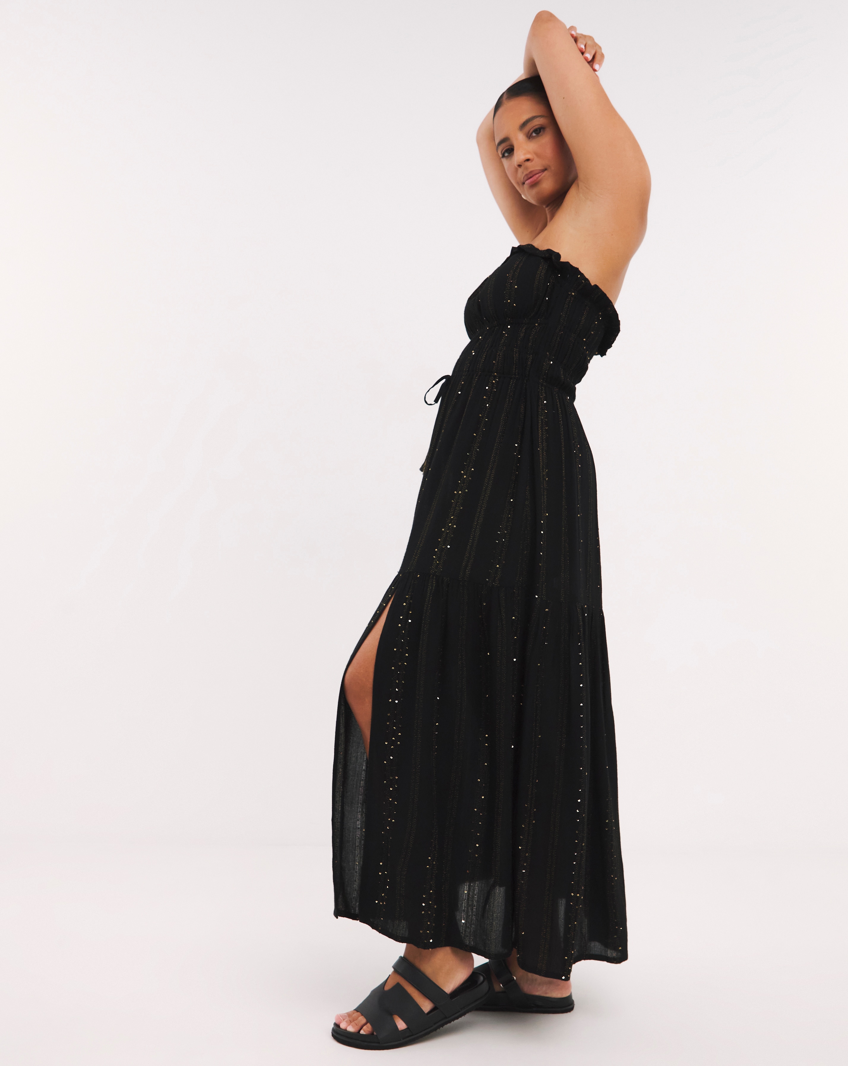 Lurex Bandeau Maxi Beach Dress Simply Be