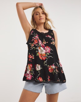 Joe Browns Contrast Crochet Floral Top