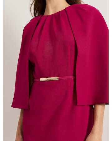 Phase Eight Veronica Pink Cape Belted Midi Dress