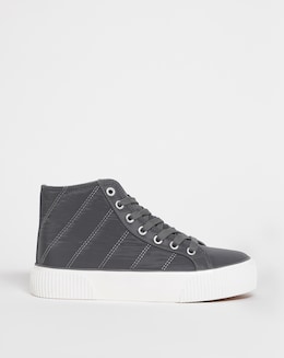 Ayla Quilted Hi Top Trainers - Wide Fit (E)