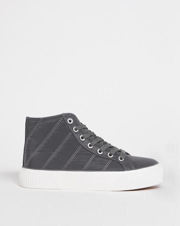 Ayla Quilted Hi Top Trainers - Wide Fit (E)