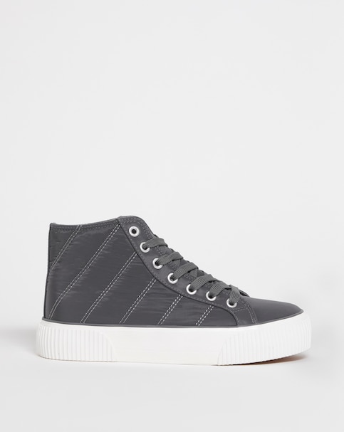 Ayla Quilted Hi Top Trainers - Wide Fit (E)