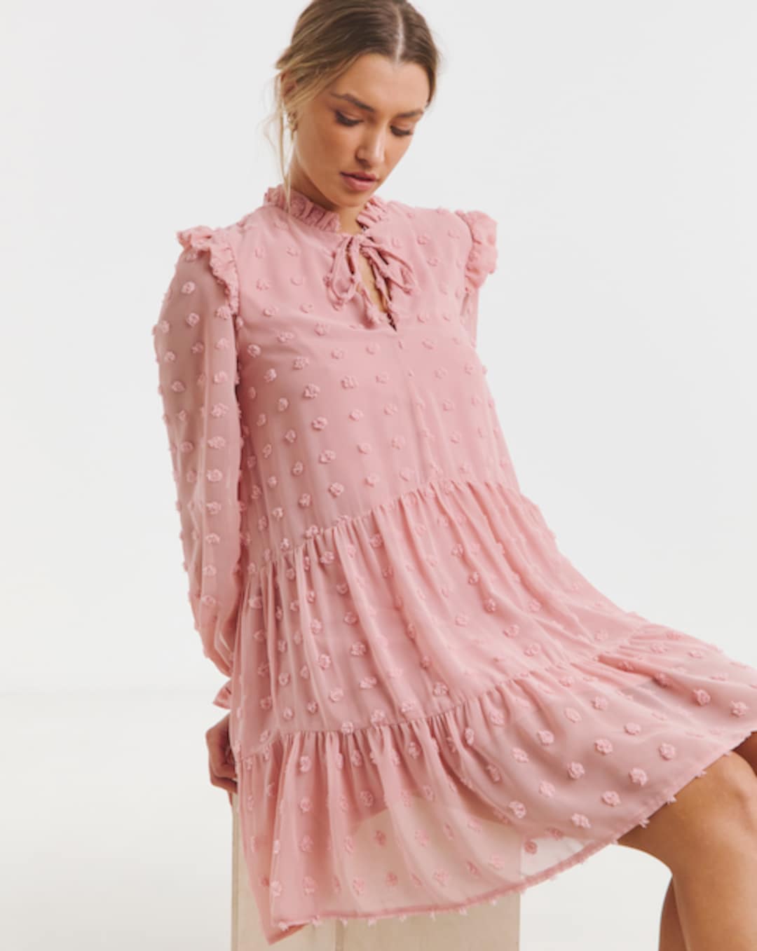 flounce london pink dress Flounce London Blush Midaxi Dress