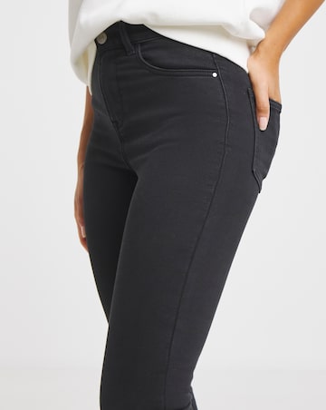 Black Fleece Lined Cosy Warm Feel Soft Stretch Skinny Jeans