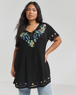 Joe Browns Embroidered Floral Crinkle Tunic