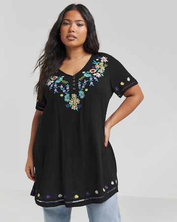 Joe Browns Embroidered Floral Crinkle Tunic