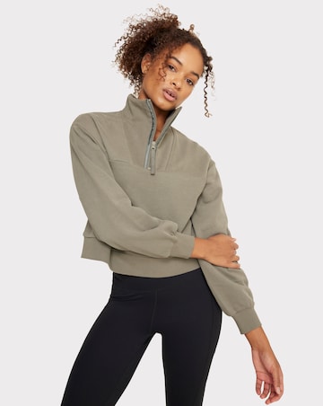Chelsea Peers Oversized Panelled Quarter Zip Sweater