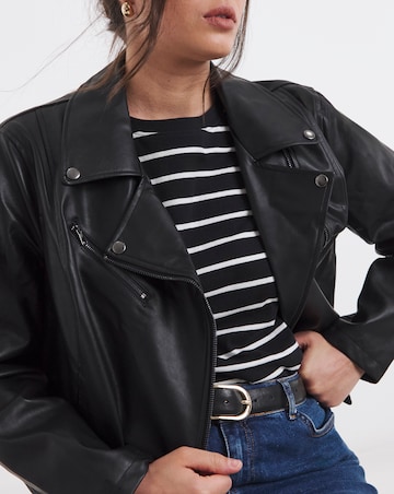 Black Faux Leather Essential Biker Jacket