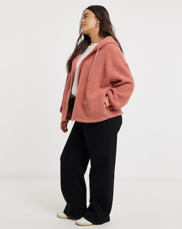 Dusty Pink Borg Zip Through